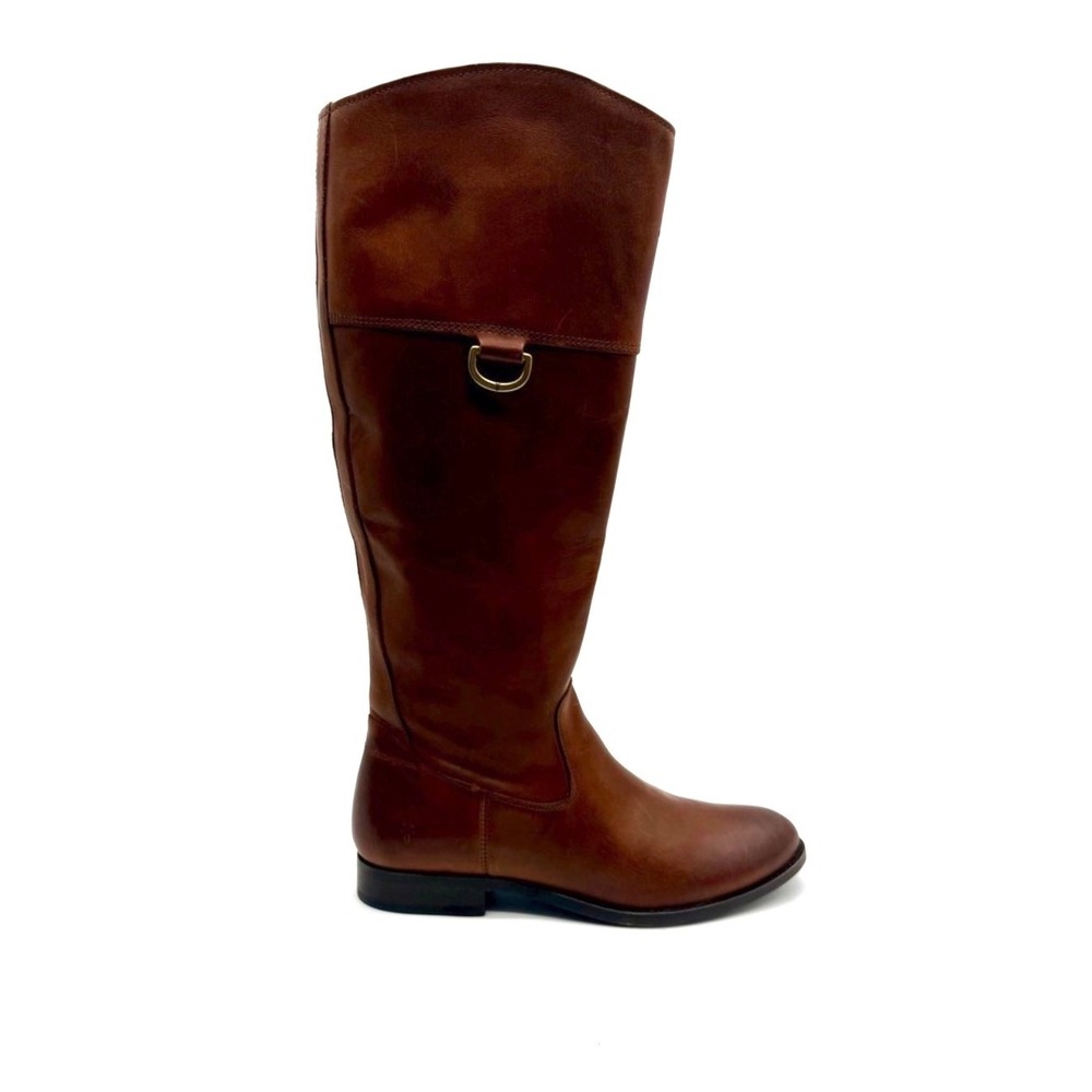 Frye Melissa D Ring Riding Boots Caramel Antique Pull Up Leather Sz 9 NWOB - Picture 8 of 11